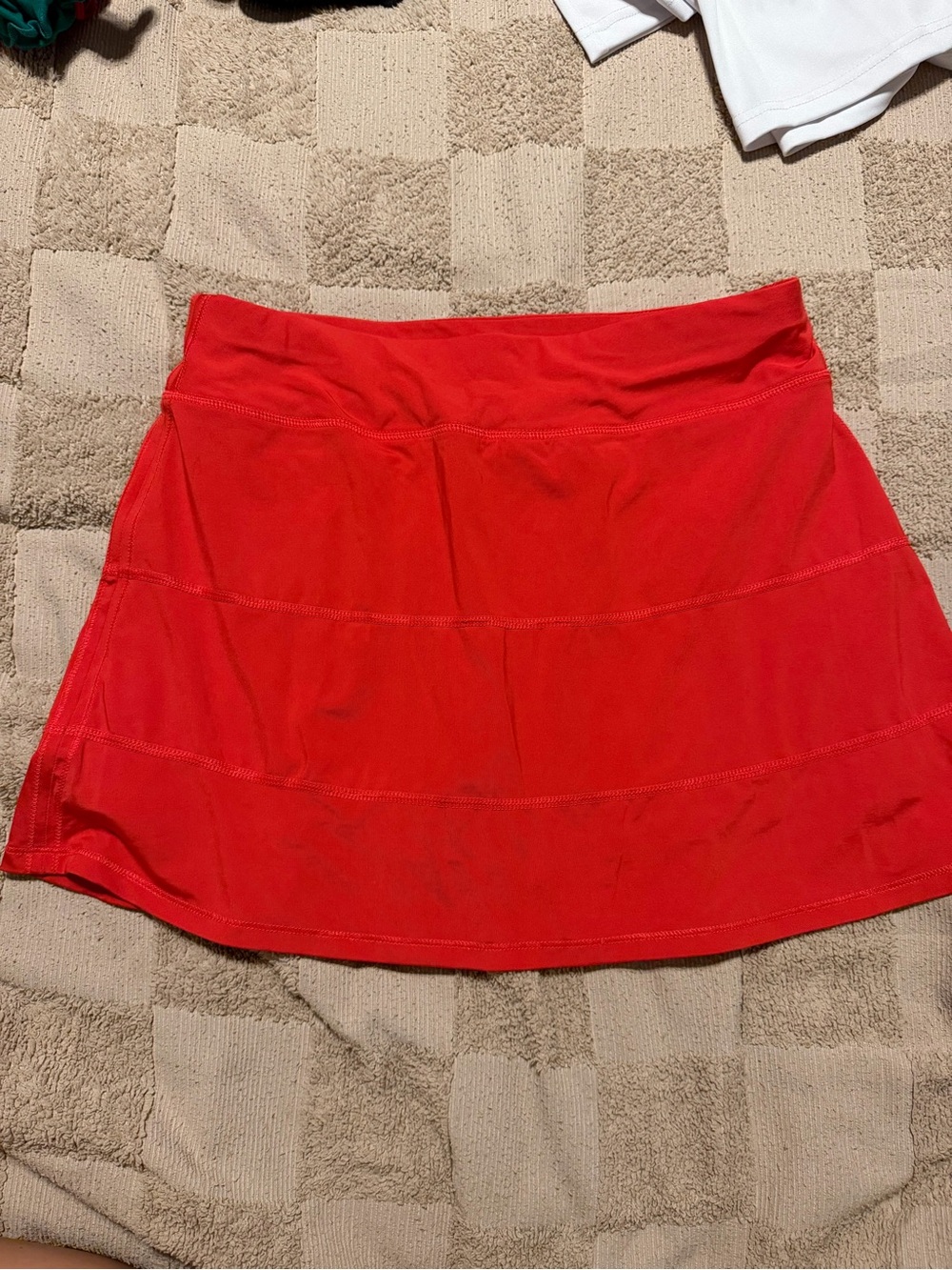 Women's A-Line Skirt in Bright Red with Smooth Waistband